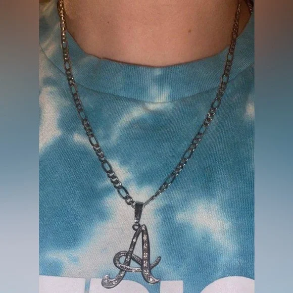 14K White Silver Necklace & Pendant